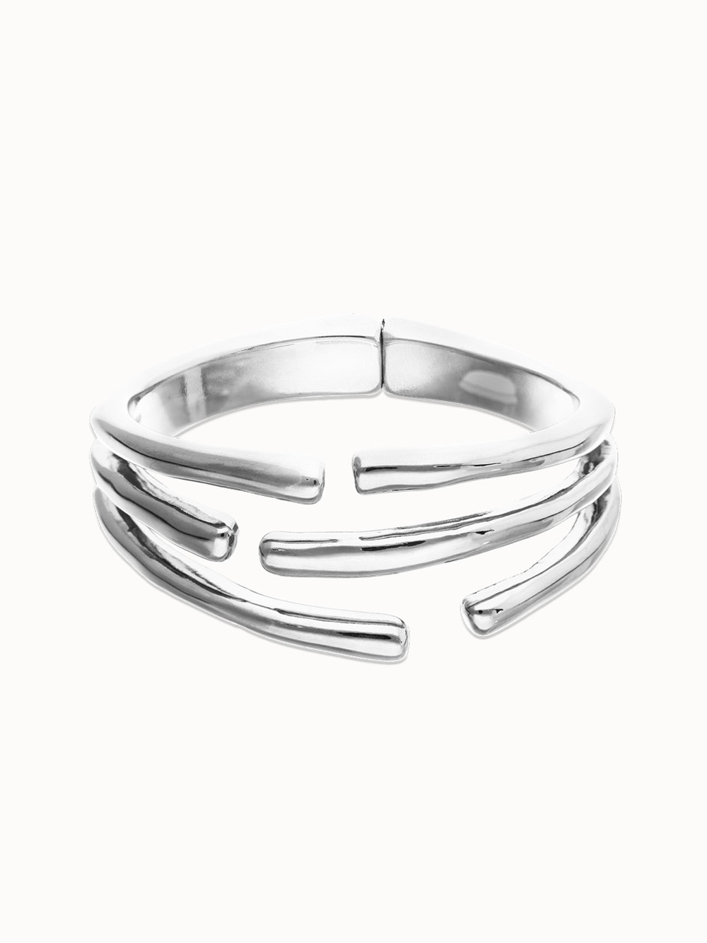 UNO de 50 Silver Organic Shapes Open Bracelet